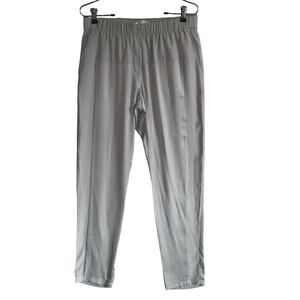 Halston Heritage Sz‎ 6 Straight Leg Paneled Satin Pull On Trousers Elastic Waist